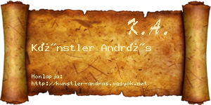 Künstler András névjegykártya